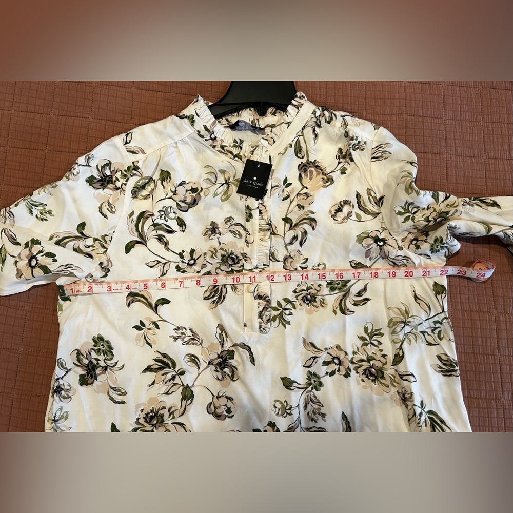 Kate Spade GATHERED FLOUNCE
SHIRTDRESS Color: Parchment XL NWT - Picture 5 of 12